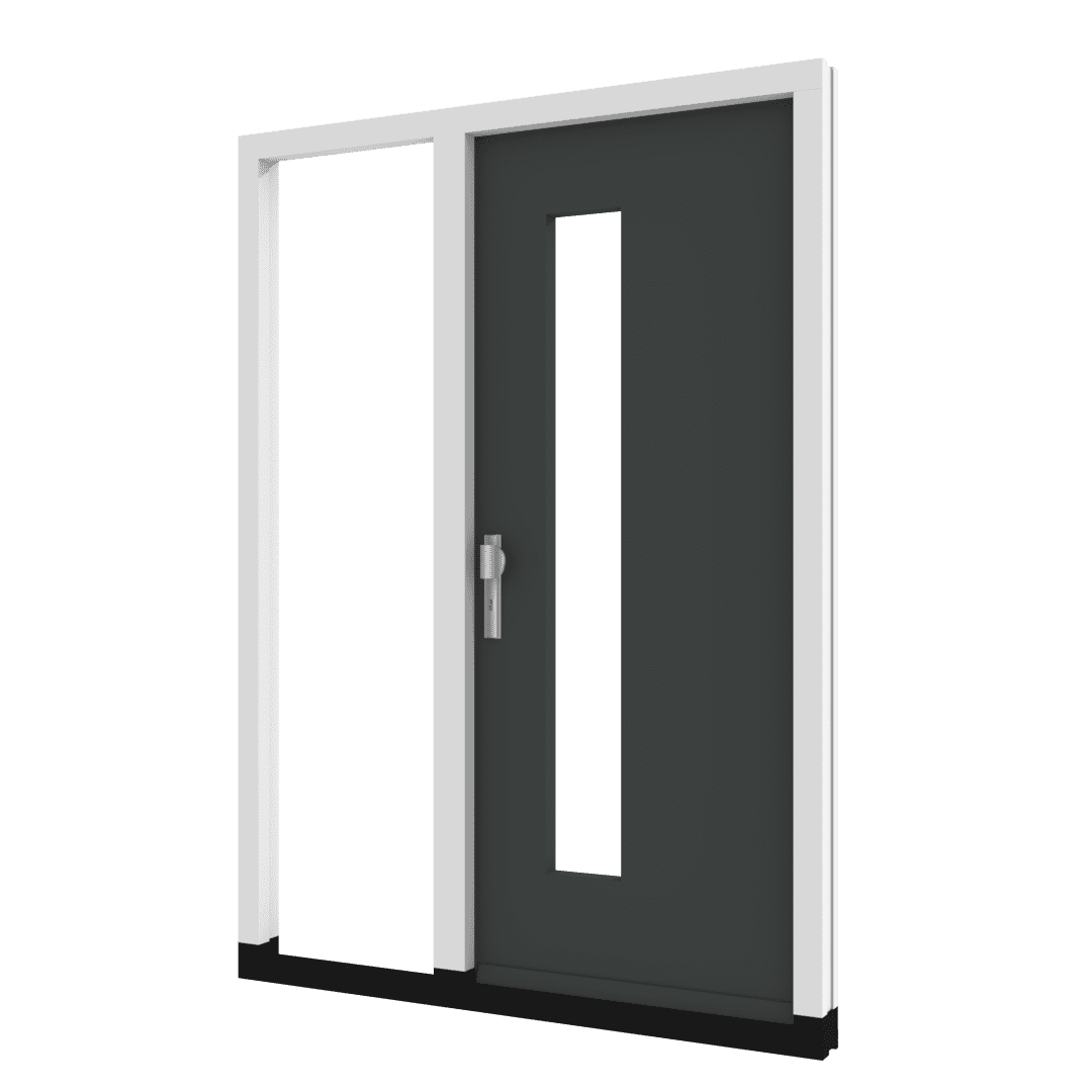 houten binnendeur TH02 met glas en zijlicht aan linkerzijde