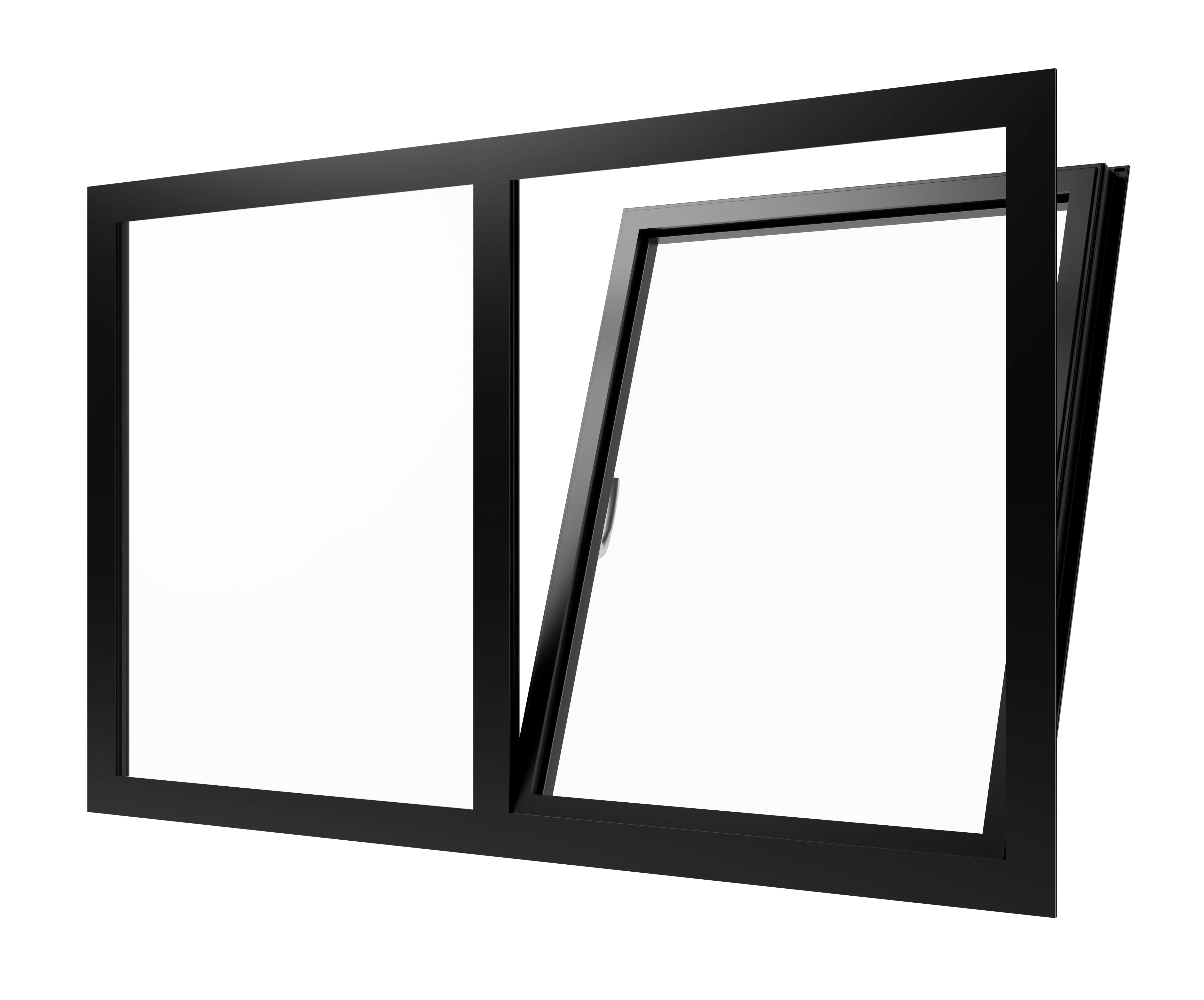aluminium valraam 2 vakken rechts