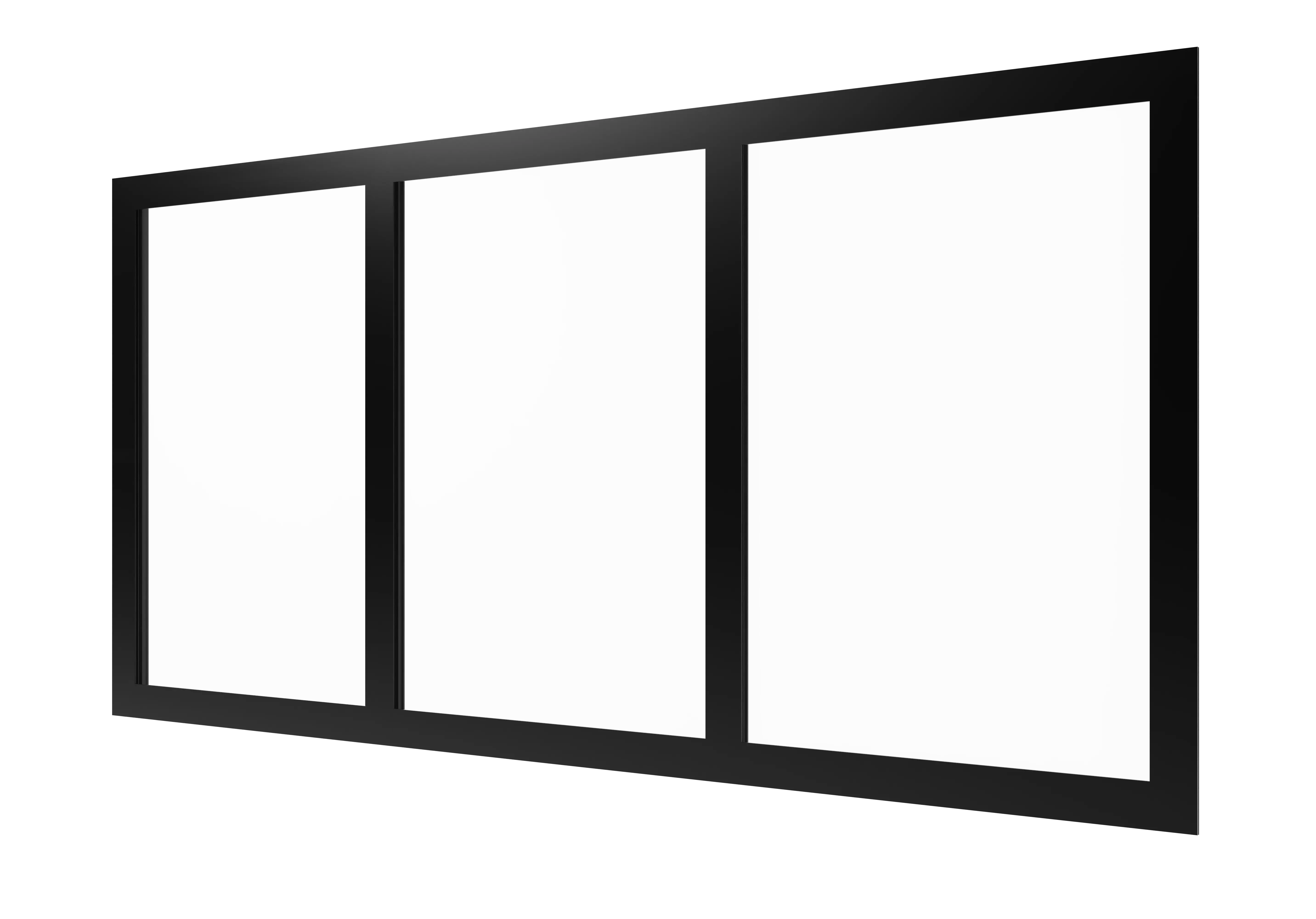 Vast glas |  3 vakken horizontaal | aluminium