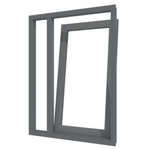 Draai-kiepdeur met zijlicht links – binnendraaiend | aluminium