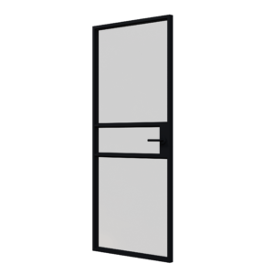 Binnendeur TBA02 | 930 x 2115 mm | Zwart met rookglas & helder glas | Opdek