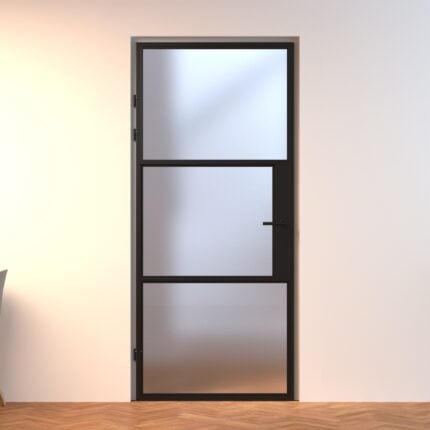 Aluminium binnendeur TBA01 zwart | matglas